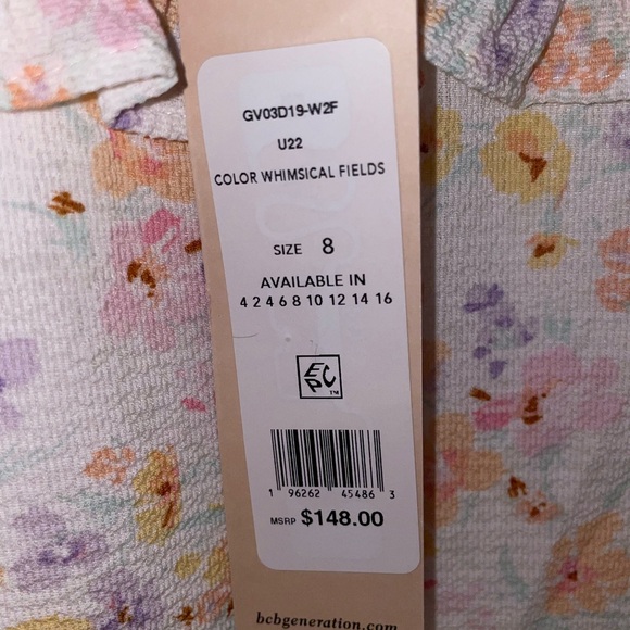 NWT BCBG Generation Ruffle Tier Maxi Dress,Size 8 - Picture 4 of 4